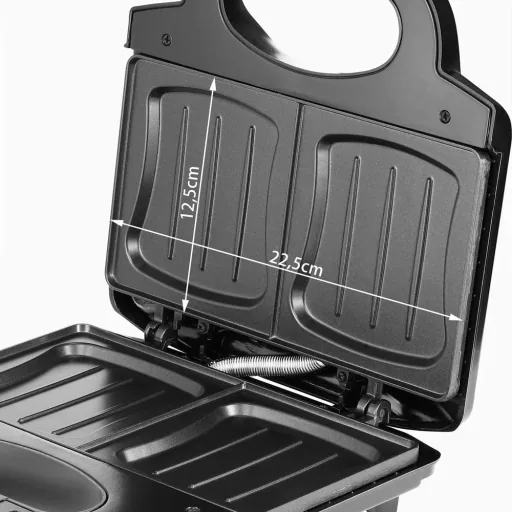 Sandwich iron XL black/silver 750W