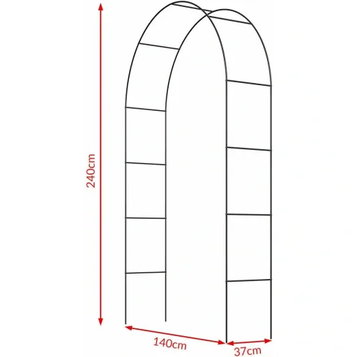 Rose arch black 240x140x37cm