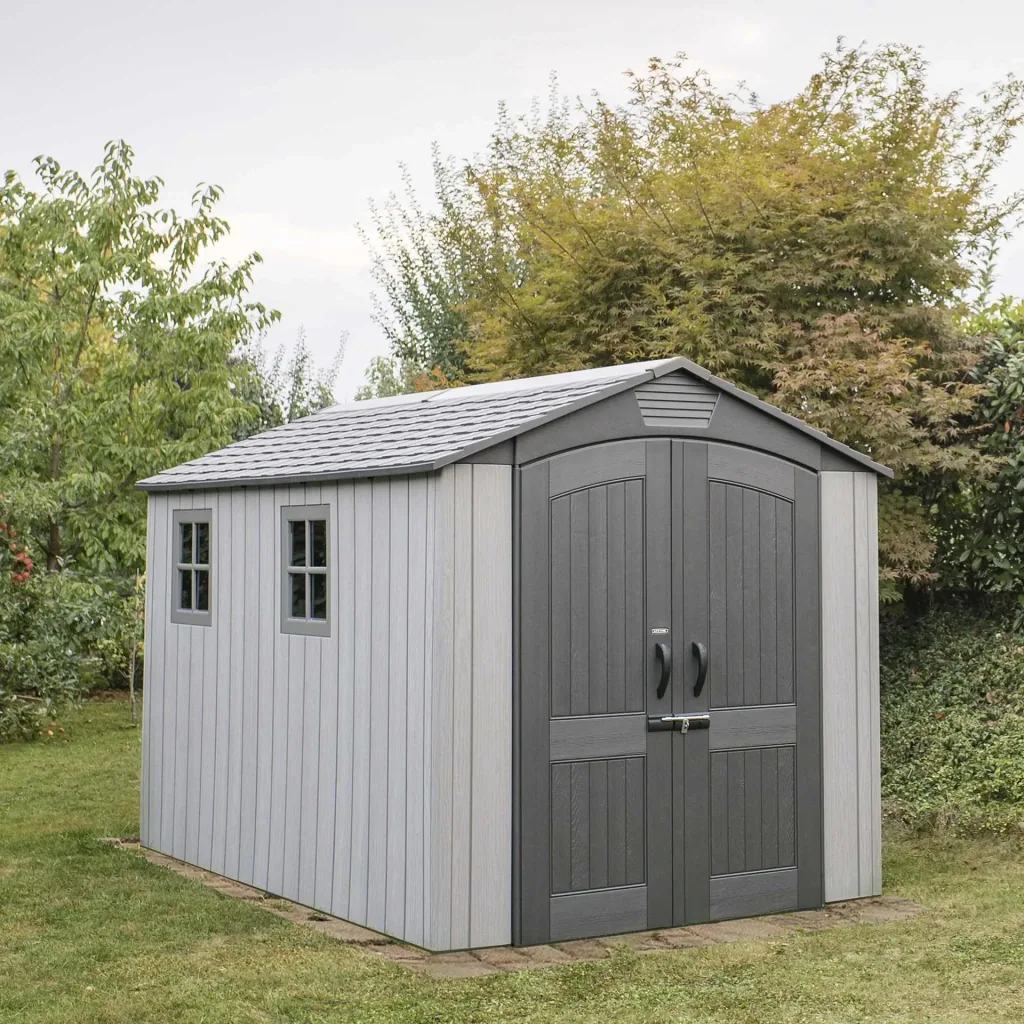 Lifetime Terra Shed 213×356×228 cm Gray – Full-Length Skylight, Lockable