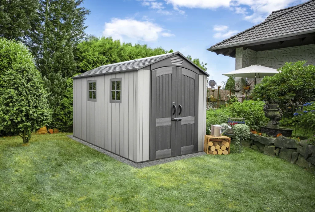 Lifetime Terra Shed 213×356×228 cm Gray – Full-Length Skylight, Lockable