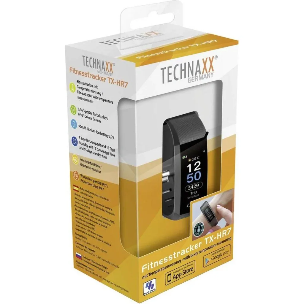 Fitness tracker with temperature display