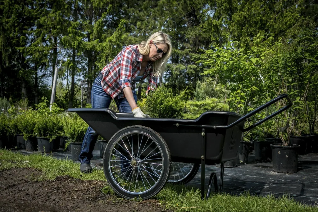 Wheelbarrow Premium 283L 74×165×74 cm Black – 181 kg Load Capacity, Solid Rubber Wheels