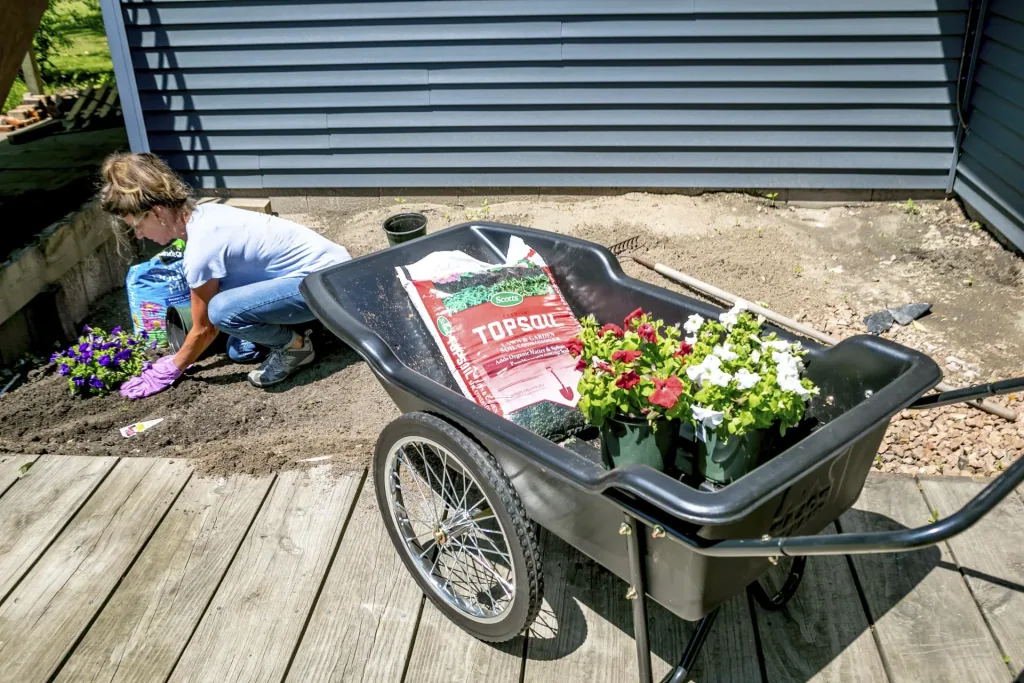 Wheelbarrow Premium 283L 74×165×74 cm Black – 181 kg Load Capacity, Solid Rubber Wheels