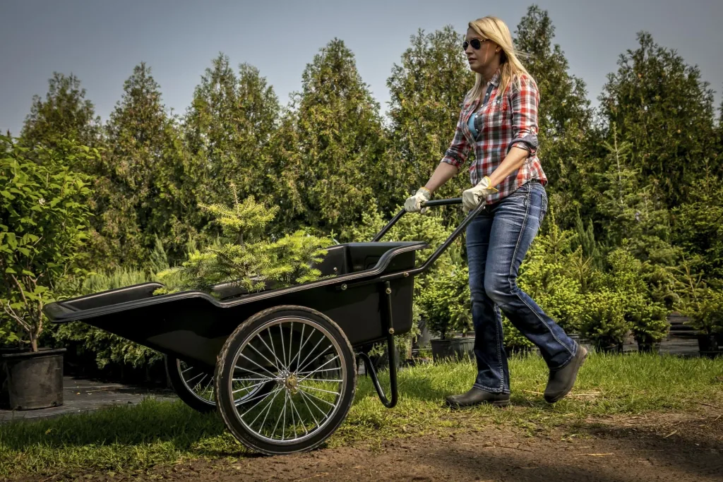 Wheelbarrow Premium 283L 74×165×74 cm Black – 181 kg Load Capacity, Solid Rubber Wheels