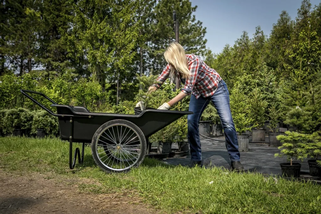 Wheelbarrow Premium 283L 74×165×74 cm Black – 181 kg Load Capacity, Solid Rubber Wheels