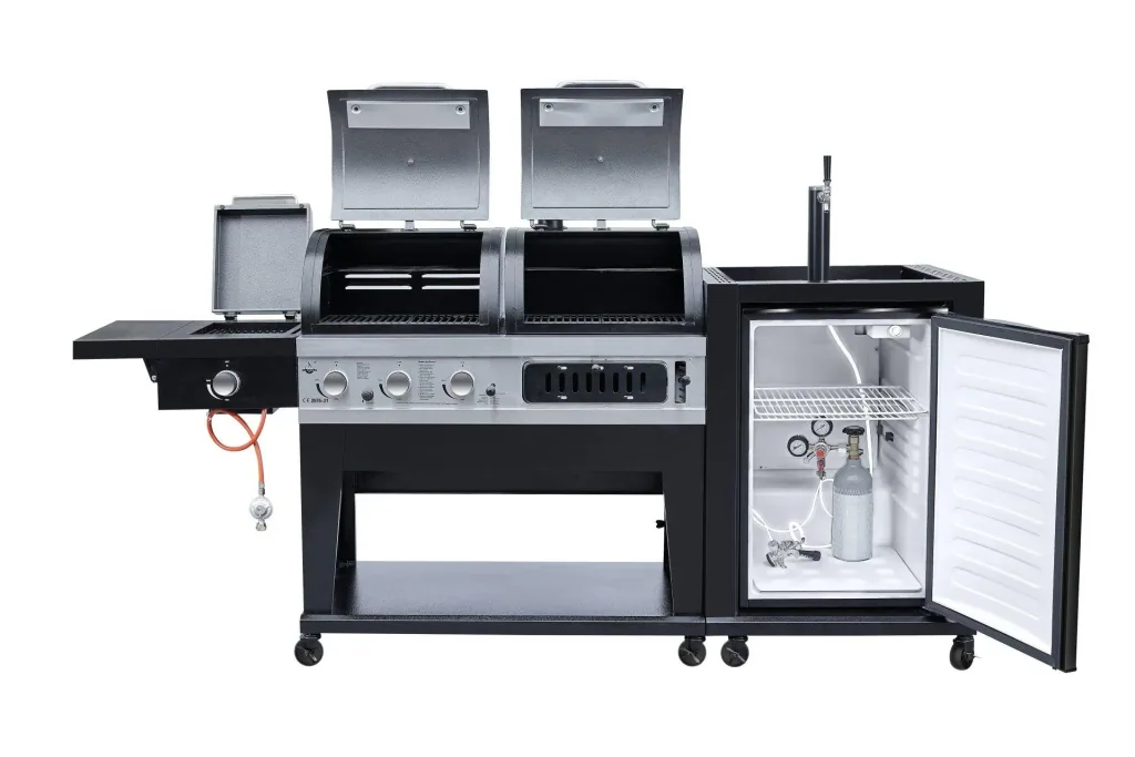 3 in 1 combo grill with beer cooler and tap system