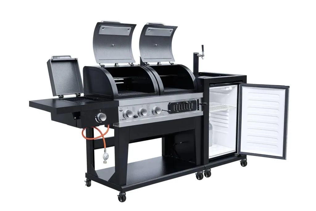 3 in 1 combo grill with beer cooler and tap system