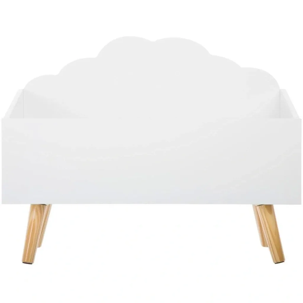Wooden toy box - white - 58x28x45 cm