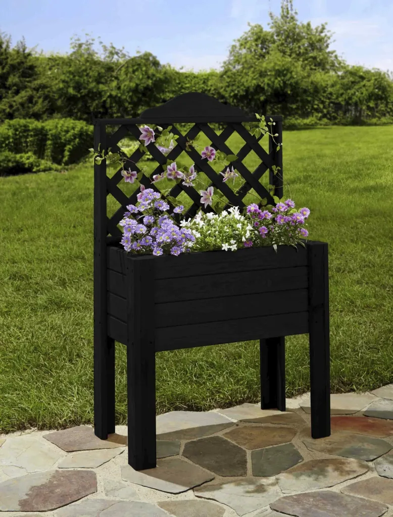 Balcony planter with anthracite grid
