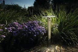 Solar LED base ARIANE with sensor, black, 3.3 watts, 210 lm, warm white