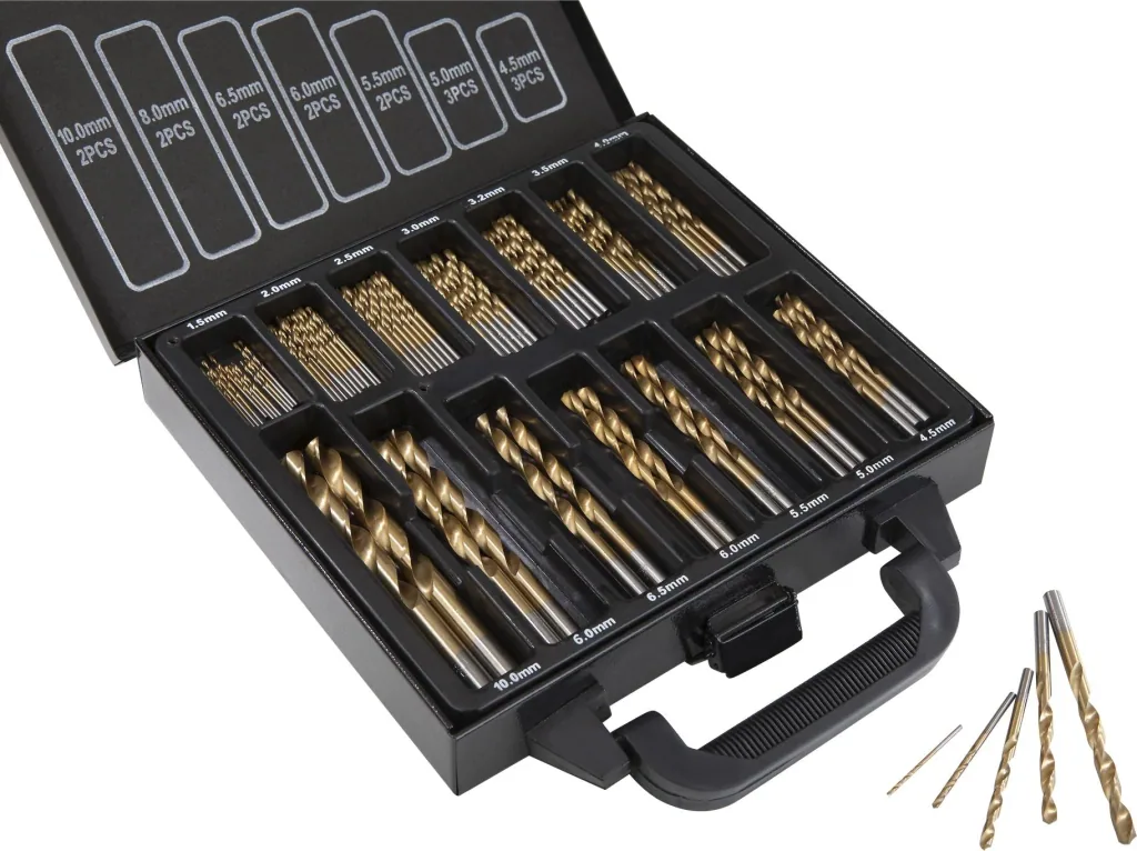 Titanium HSS drill bit assortment 99 pieces