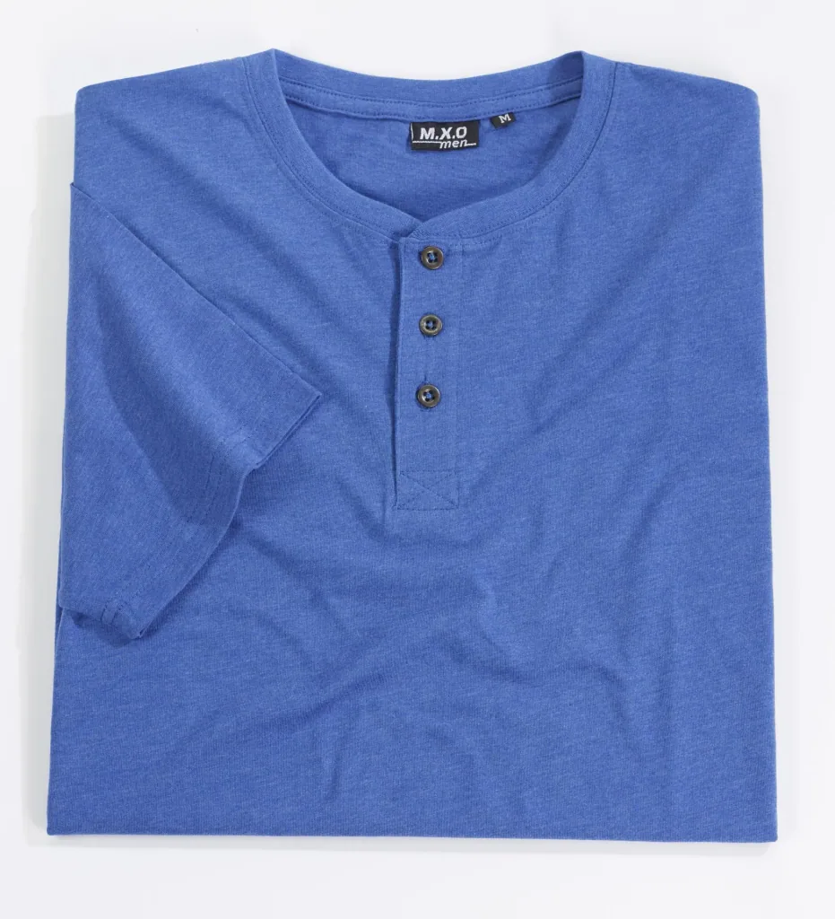 T-shirt with button placket, color red, size M