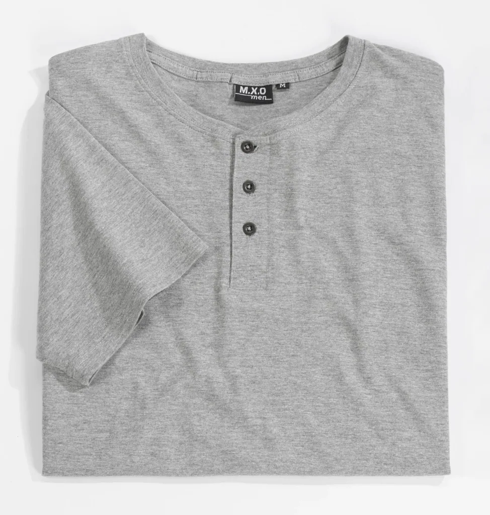 T-shirt with button placket, color red, size M