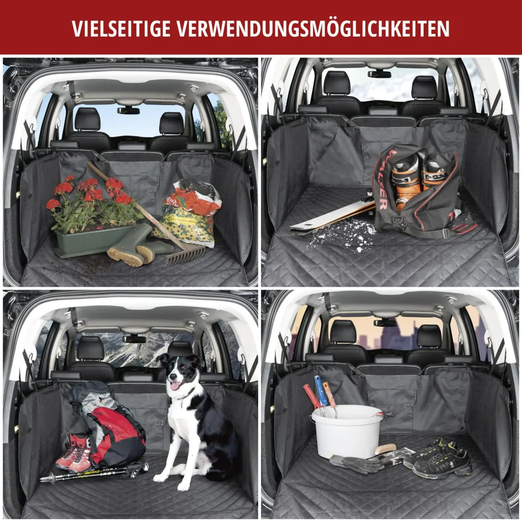 3-in-1 trunk mat with loading sill protection, black