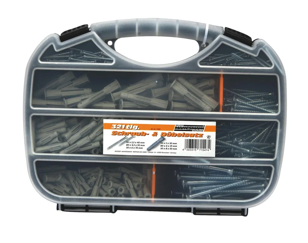 Screw and dowel set, 321 pieces