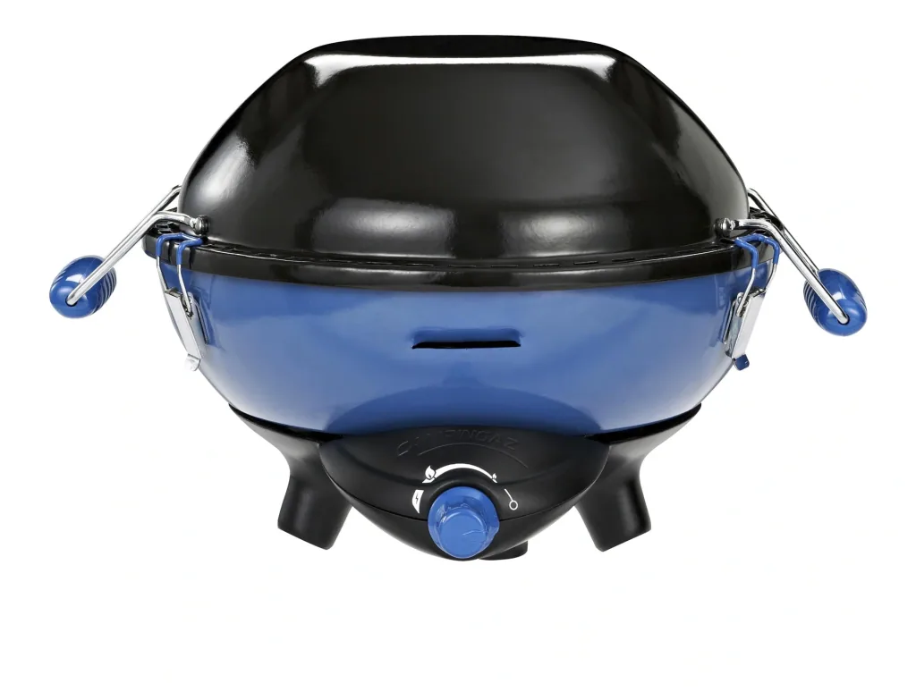Party Grill camping stove 400 CV, pot cross, lid with wok function, reversible grill and contact grill plate, grill grate
