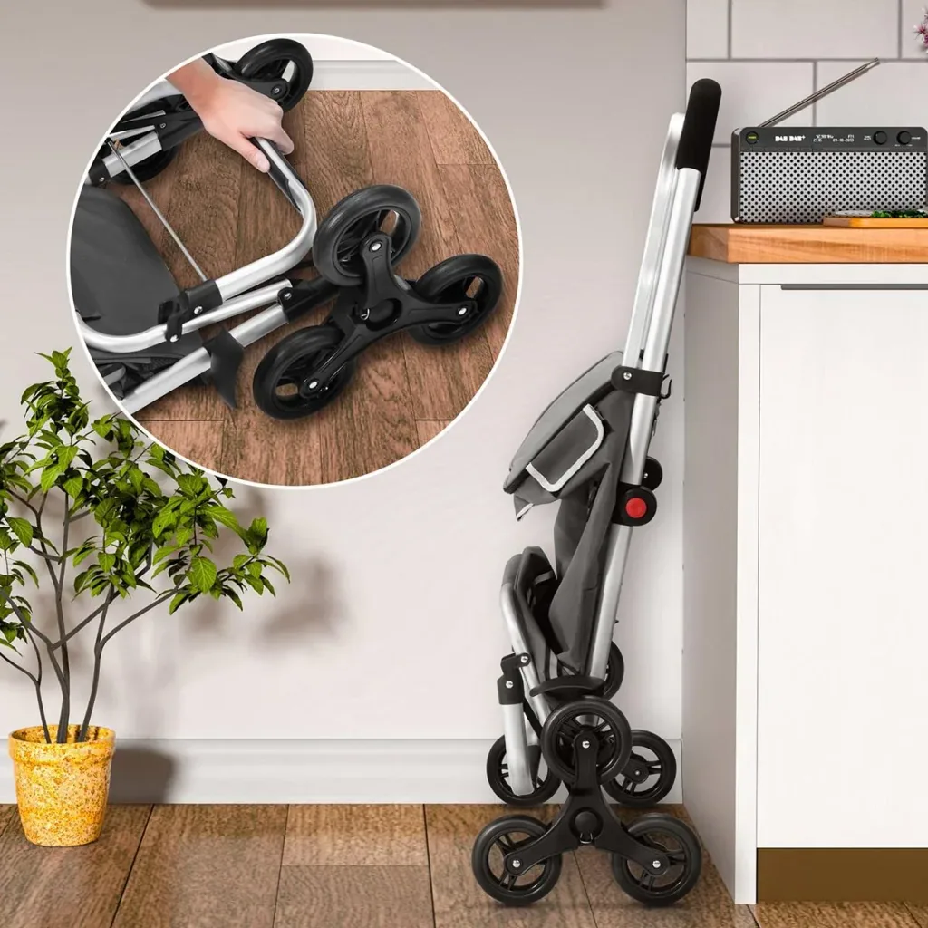 Shopping cart - stair climber - suitable for stairs - grey