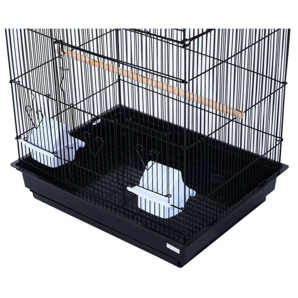 Birdhouse bird cage bird aviary for parrot budgie bird builder with removable bottom tray black 47.5 x 36 x