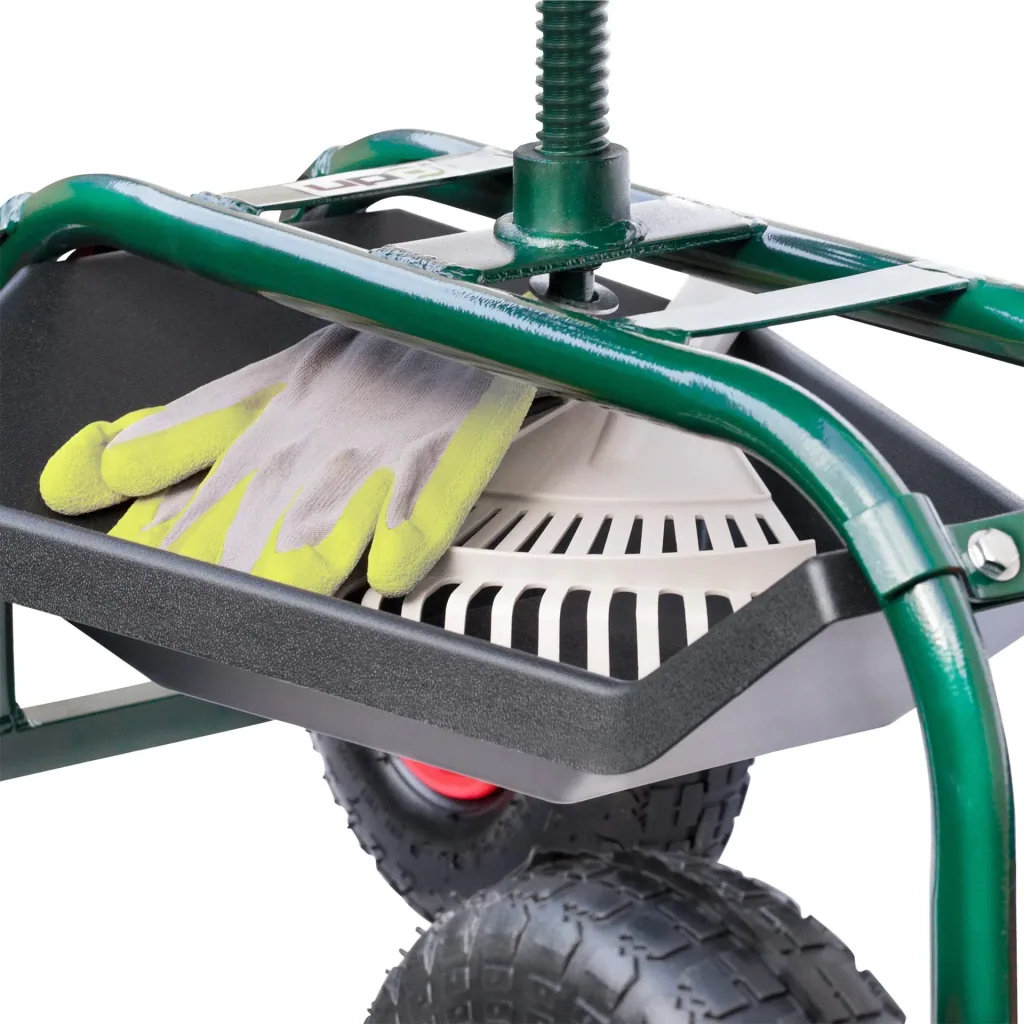 Outdoor rolling seat “Deluxe” with protective cover