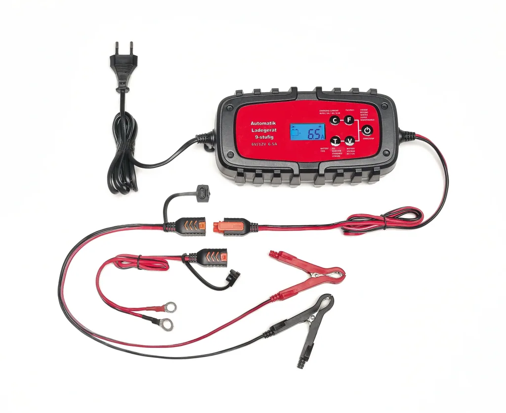 Battery charger for car & motorcycle 6.5A, 6/12 Volt