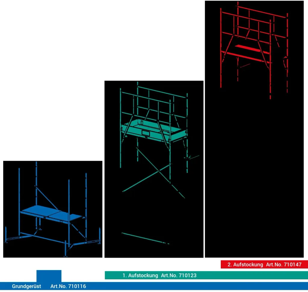 MONTO ClimTec aluminum scaffolding, basic scaffolding, working height approx. 3 m