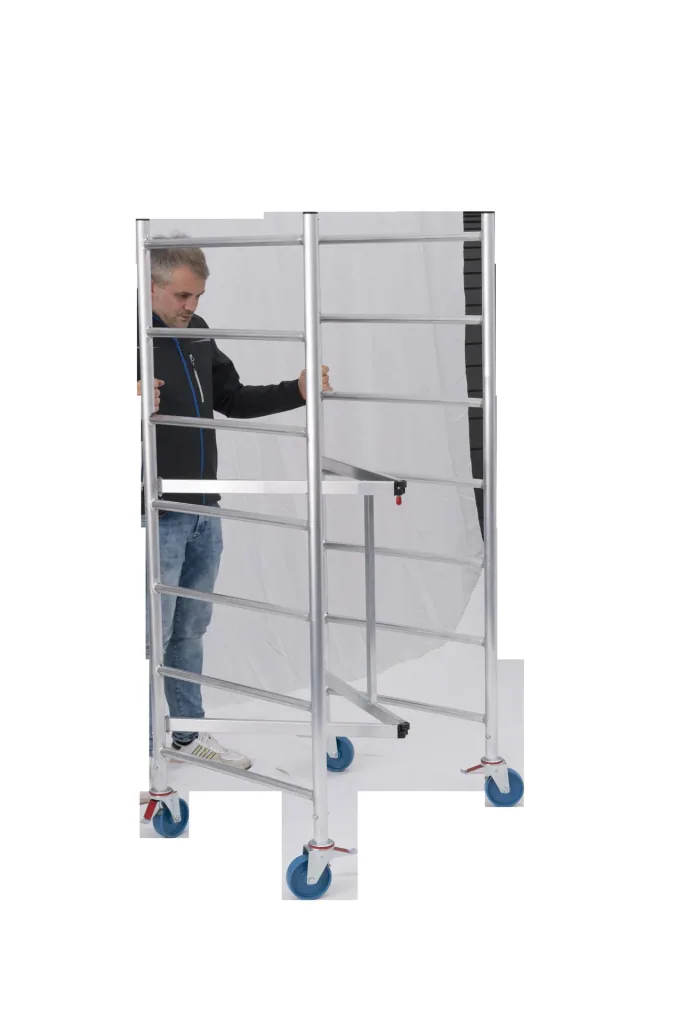 RollTec folding scaffold, working height up to 2.90m