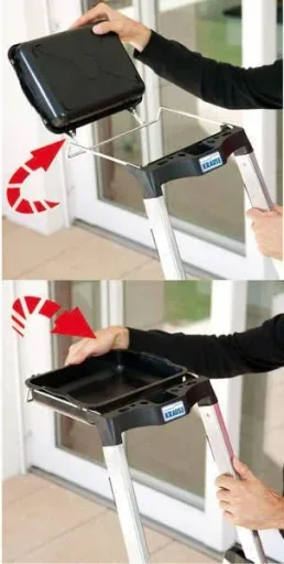 Secury stepladder with 4 steps and storage