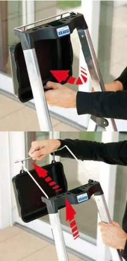 Secury stepladder with 4 steps and storage