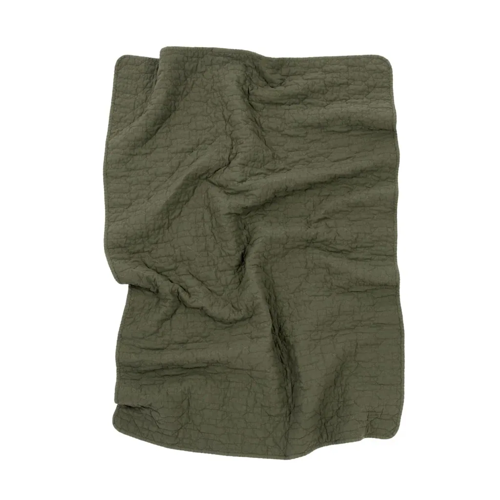 Nobodinoz WABI SABI baby blanket, cotton blanket, children's blanket, 100 x 135 cm, color: Vetiver