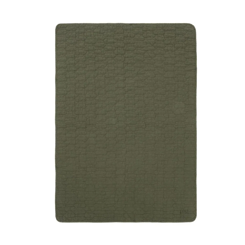 Nobodinoz WABI SABI baby blanket, cotton blanket, children's blanket, 100 x 135 cm, color: Vetiver