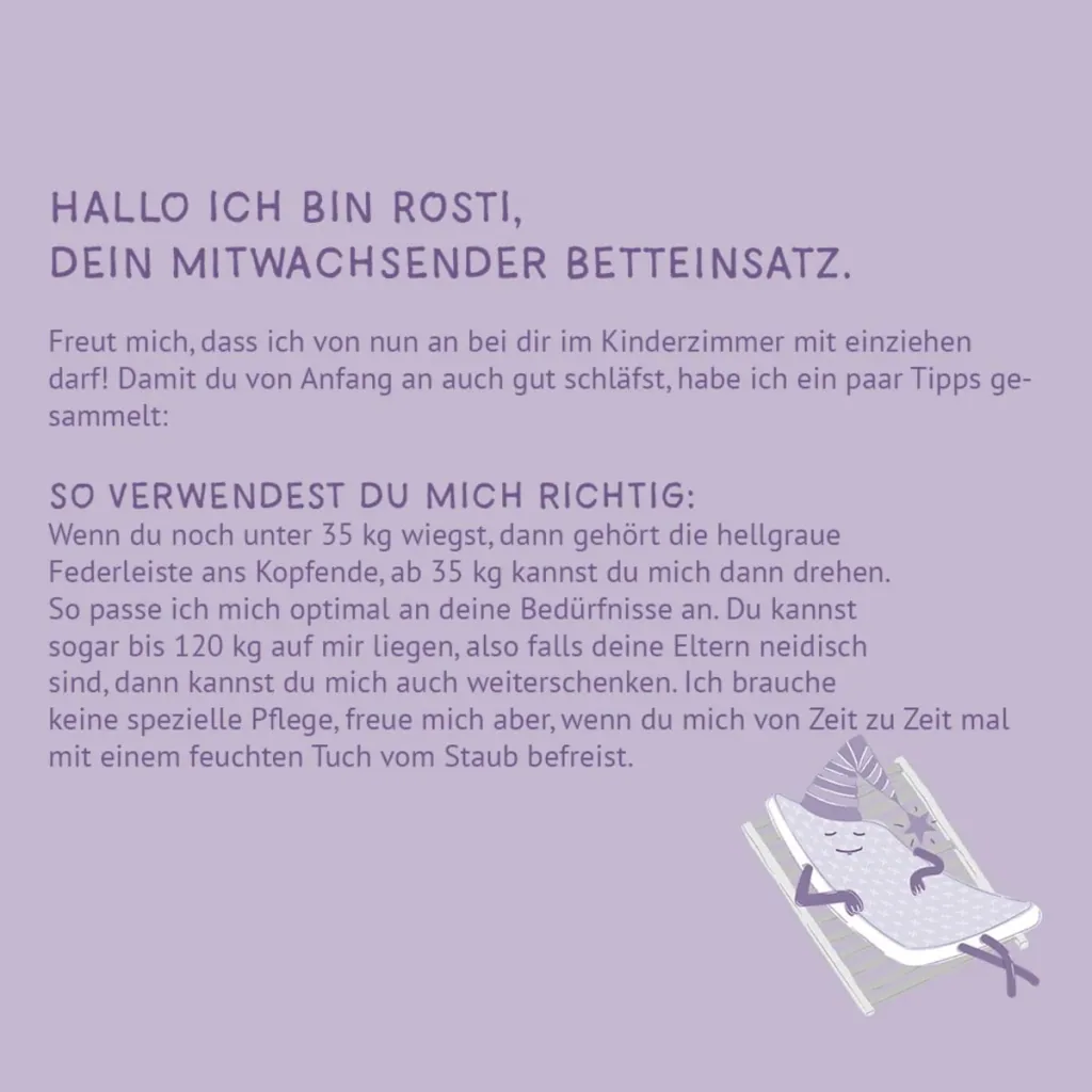 Träumeland  bed insert, baby bed accessory - Rosti, Size: 90x200x5cm