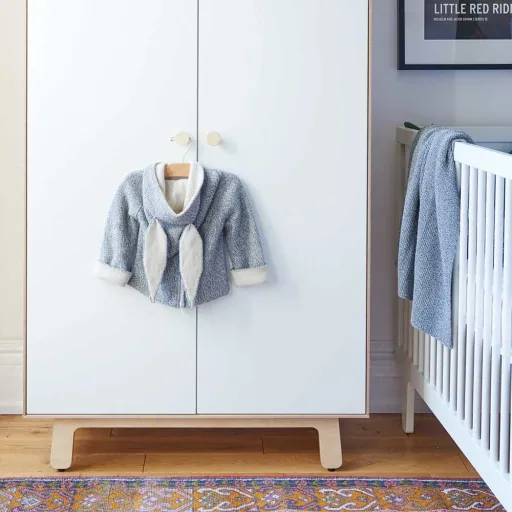 Oeuf Wardrobe Merlin Birch with white
