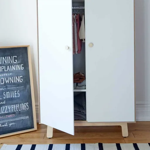 Oeuf Wardrobe Merlin Birch with white