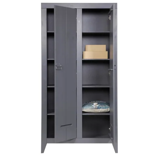 Wood kluis locker closet steel gray