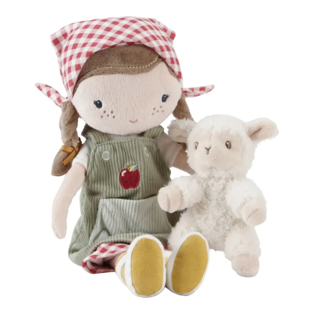 Little Dutch Stoffpuppe, Kuschelpuppe - Farmer Rosa mit Schaf, 35cm