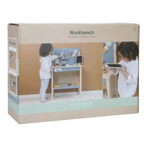 Little Dutch workbench children, toys tools - wood, blue