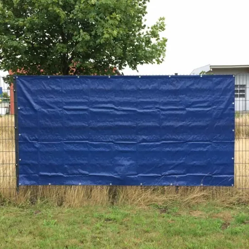Blue Construction Fence Screen 160g/m² - 1.76x3.41m Privacy and Wind Protection