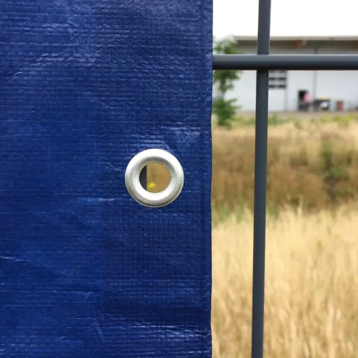 Blue Construction Fence Screen 160g/m² - 1.76x3.41m Privacy and Wind Protection