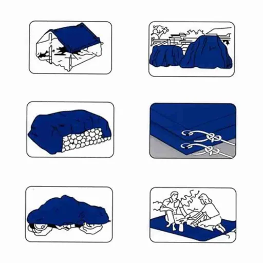 5x6m Blue Waterproof Tarp (30m²) - Heavy Duty Poly Tarpaulin