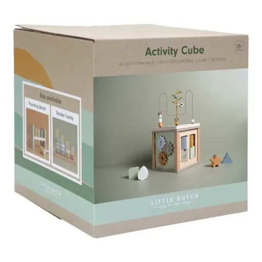 Motor cubes, activity cubes, Activity Cubes Baby - Little Dutch, Little Goose, Wood, Oliv