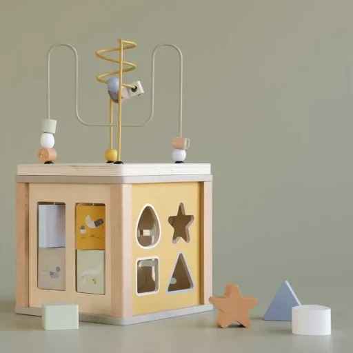 Motor cubes, activity cubes, Activity Cubes Baby - Little Dutch, Little Goose, Wood, Oliv