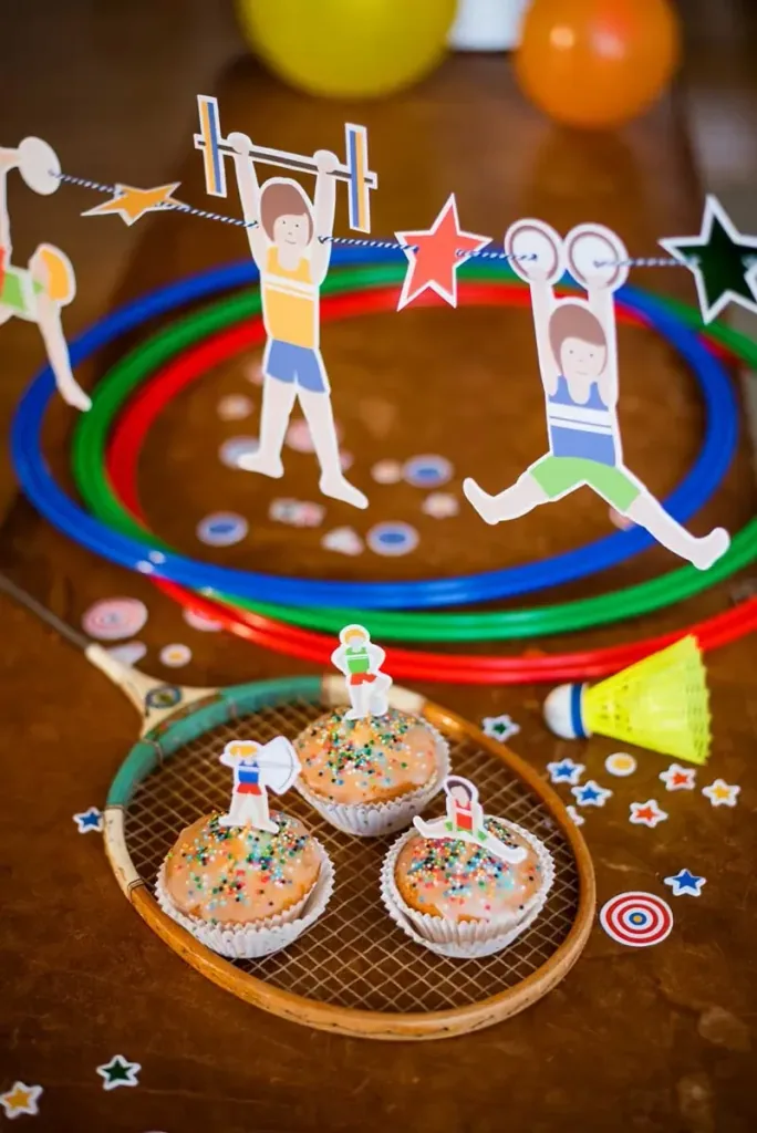 Ava & Yves table confetti athletes