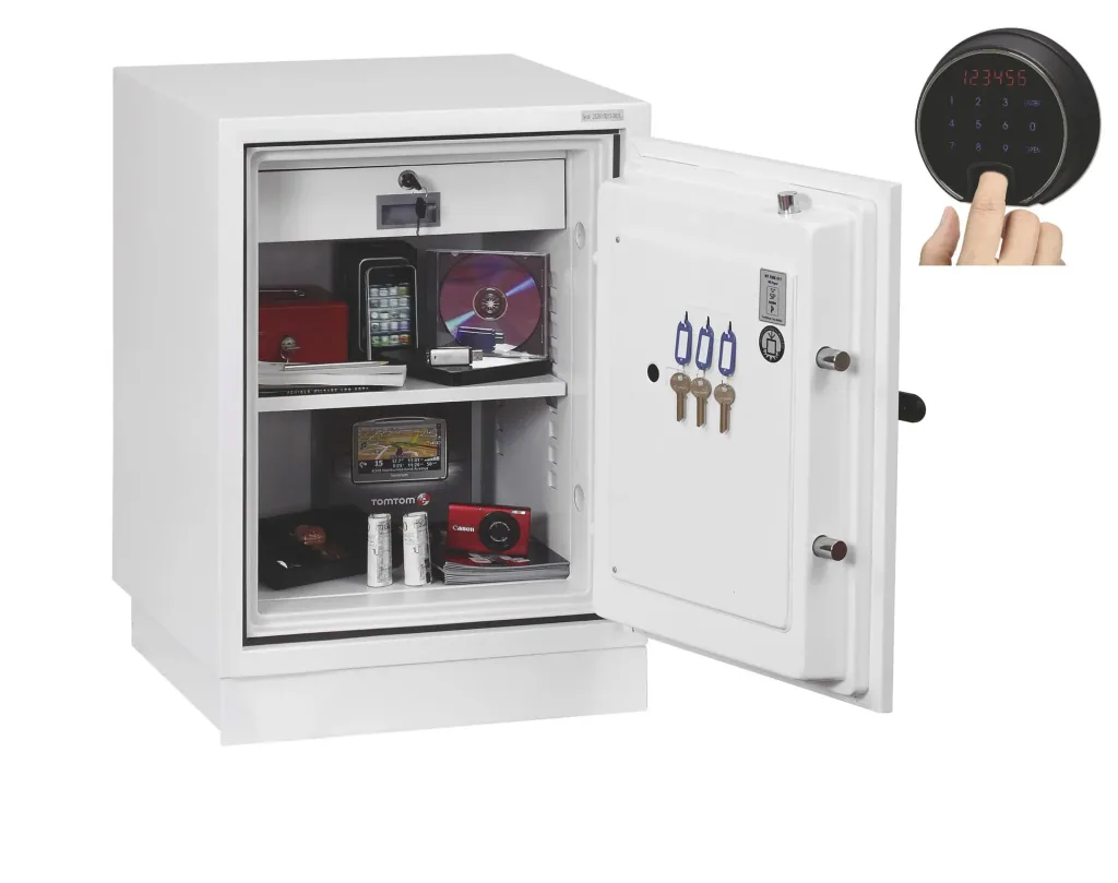 Fire Fighter II document fireproof safe, external dimensions 720 x 500 x 500 mm, with fingerprint lock