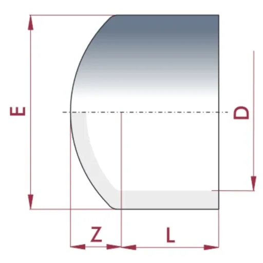 50mm PVC-U Cap, Solvent Weld Fitting, PN16