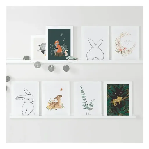 Lilipinso poster fox and rabbit in the forest dark green