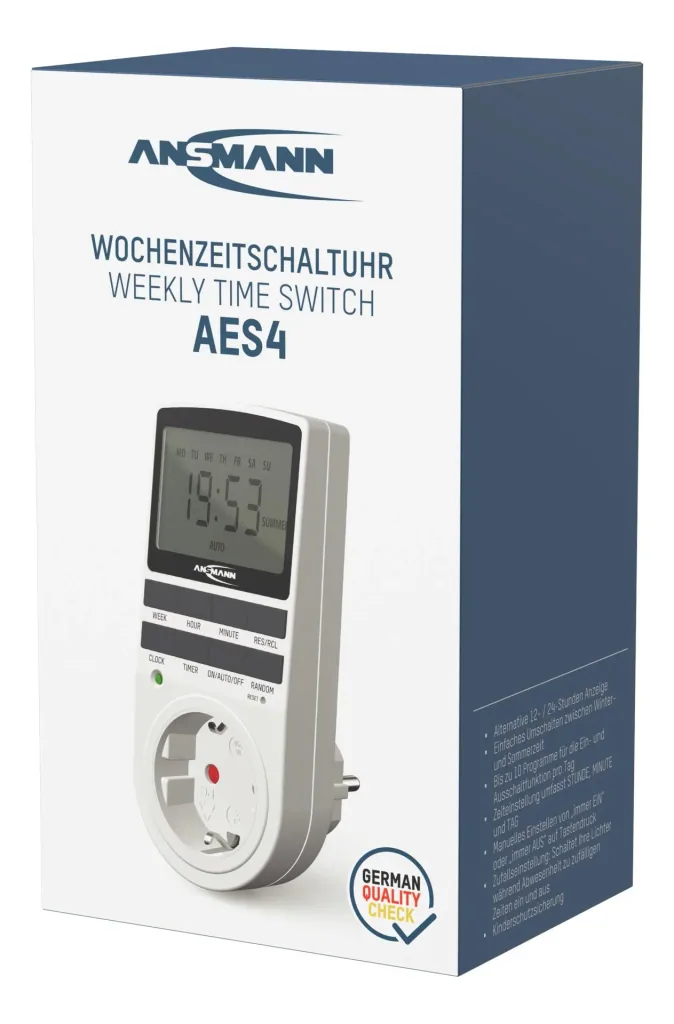 Digital weekly timer with 10 ON/OFF switching options per day