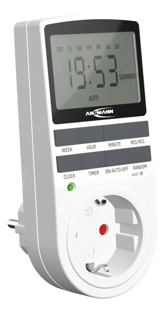 Digital weekly timer with 10 ON/OFF switching options per day