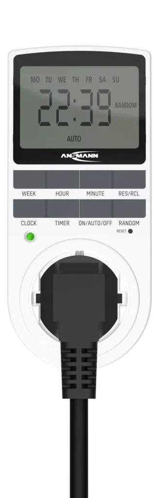 Digital weekly timer with 10 ON/OFF switching options per day