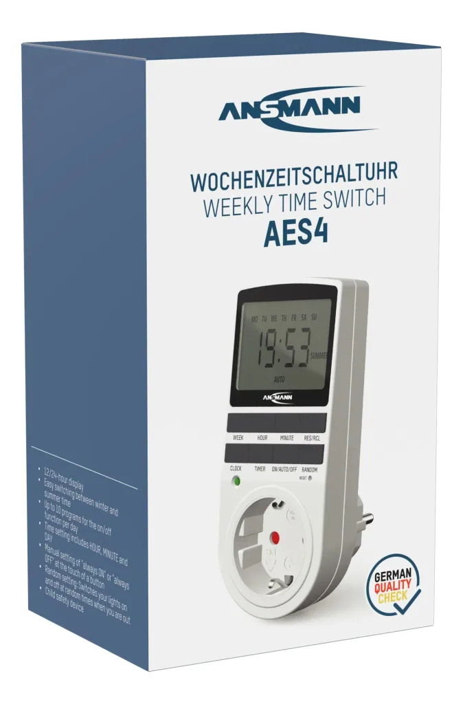 Digital weekly timer with 10 ON/OFF switching options per day