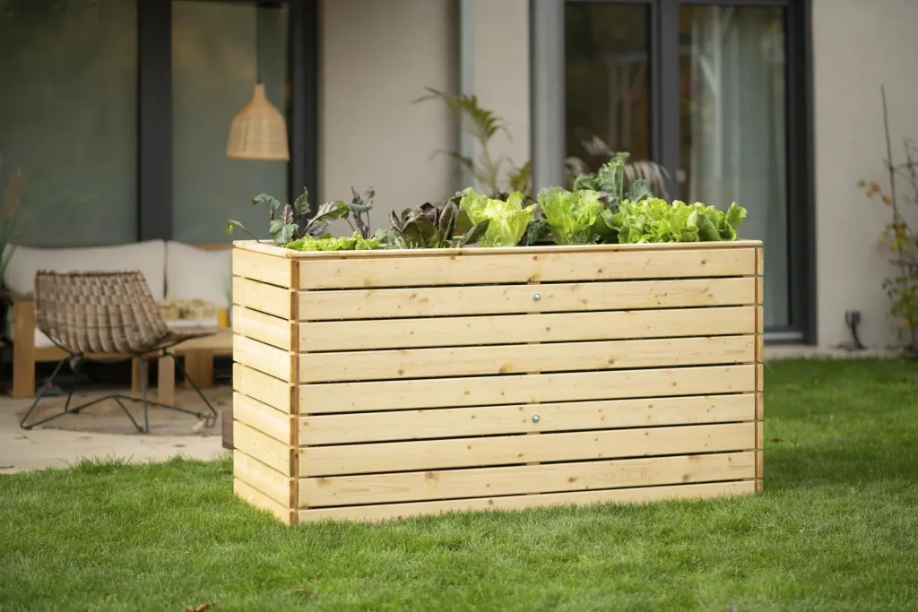 Raised Bed Asket XL, 160×70×90 cm, Natural – Spruce Wood, Back-Friendly